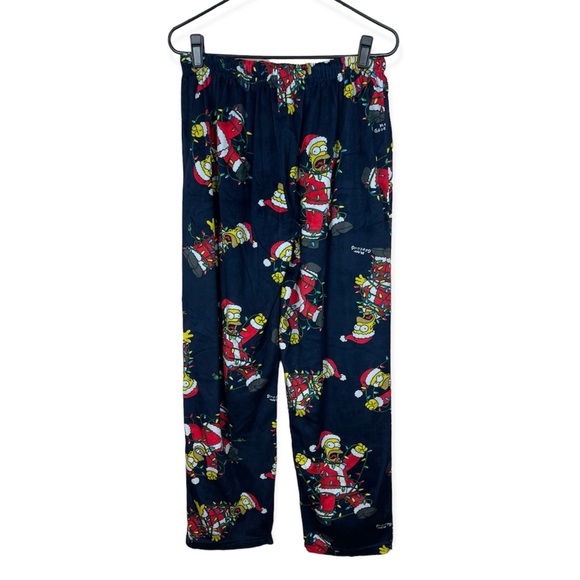 The Simpsons Men’s Pajama Pants Soft Christmas Homer Simpson Navy Blue Large - Picture 7 of 9